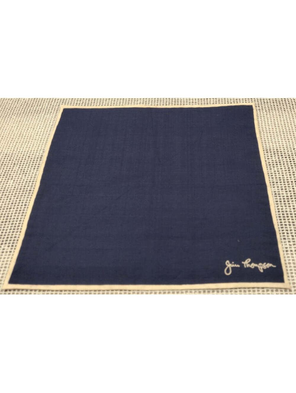 Vintage Raw Silk Hankie Placemat JIM THOMPSON Silk Signature for VASE OR DISPLAY